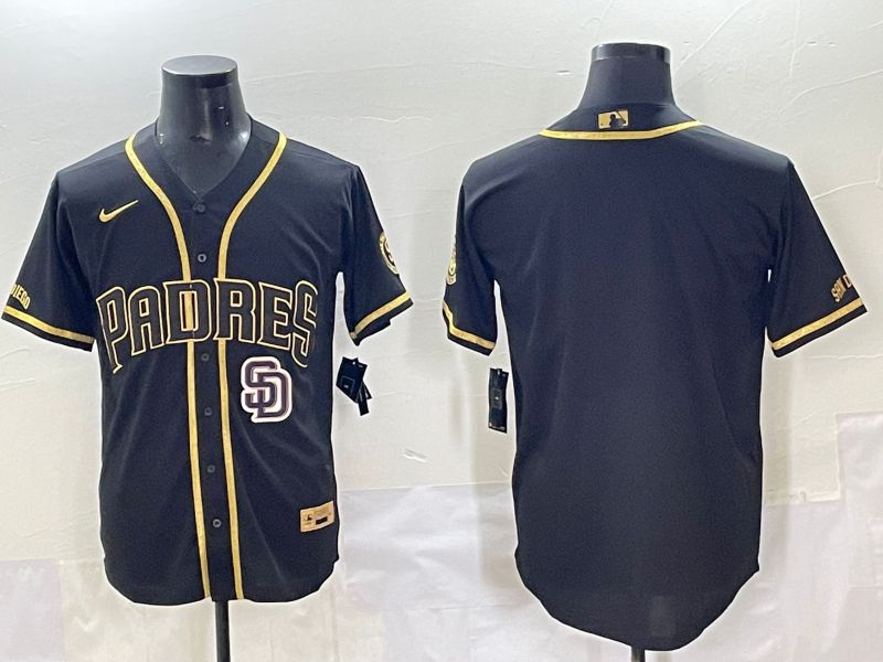 Men 2025 San Diego Padres Blank Black Throwback Nike MLB Jersey style 7155